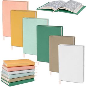 6 Pack Stretchable Book Covers 6-9 Inch Colored Fabric Reusable Book Protector Sleeve for Hardcovers Textbook Protection Supplies(Macaron Color)