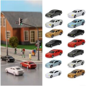50Pcs Color Model Car N Scale 1:150 Gauge N Painted Plastic Model Car Railway Scenery Scene Street Train Layout Building Accessories Scenery