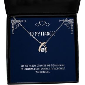 Funny Fiancee Gifts, You are the love of my life and the reason for my happiness. I can, Fiancee Wishbone Dancing Necklace From, Gift ideas from, Gifts from a to z, Personalized gifts from, Unique