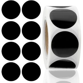 500 PCS Removable Stickers Black Dot Stickers 1 Inch Circle Blank Labels Adhesive Stickers Coding Labels Envelope Seals Can Writing for Sale Price Jam Canning Home Classroom Office Student