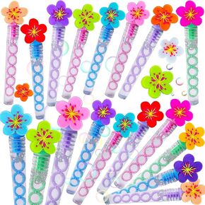 24 Packs Mini Bulk Flower Bubble Wands for School Beach Pool Theme Summer Party Supplies