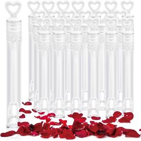 Foimas 40pcs عصا زفاف الفقاعة المصغرة ، عصا فقاعة القلب البيضاء لحفل الزفاف ضيفا لصالح الحفلة العزوبية