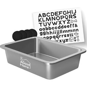 Large Dog Bowl for Large Breeds - Stainless Steel - 2.5-Gallon Dogs Food Bowl for Giant Breed - Huge Capacity Indoor Outdoor Pet Bowl with DIY Stickers - Non Slip Metal Dog Water Bowls