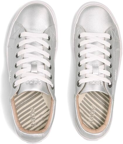 Taos Plim Soul Lux Women's Sneaker - Soft Premium Leather Lace Up Sneakers with All Day Walking Comfort and Support Silver 7.5 (M) US in Saudi Arabia