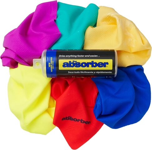 The Absorber Synthetic Premium Drying Chamois Cloth for Car: Super Absorbent, Scratch-Free and Washable | 17-Inch x 13-Inch, Small, 3-Pack, Color Assorted (PN: 10066) in Saudi Arabia