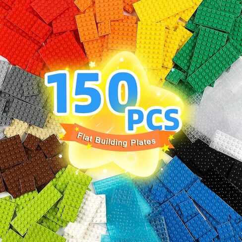 150 قطعة مجموعات لوحة قاعدة صغيرة ، قطع مسطحة كلاسيكية لبناء MOC ، لوحات بناء 12 حجم - متوافقة مع LEGO وجميع العلامات التجارية الرئيسية ، 14 لون in Kuwait
