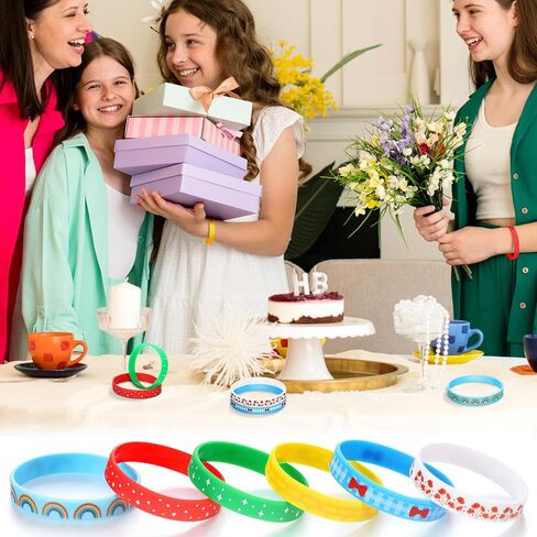 Vinsot 24 Pcs WizardOZ Party Favor Yellow Brick Silicone Bracelets Poppy Wizard Birthday Decorations for Princess Decorations Party Supplies for Halloween Cosplay in Saudi Arabia