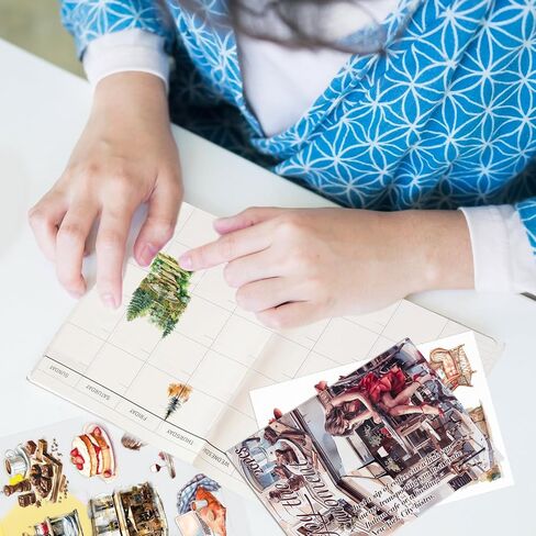 Scrapbook Stickers for Scrapbooking, Washi Stickers for Journaling, 20 Sheets Scrapbook Supplies, Featuring Nature, Cozy Cafés & Charming Houses for Junk Journals and Vintage Crafts. in Saudi Arabia