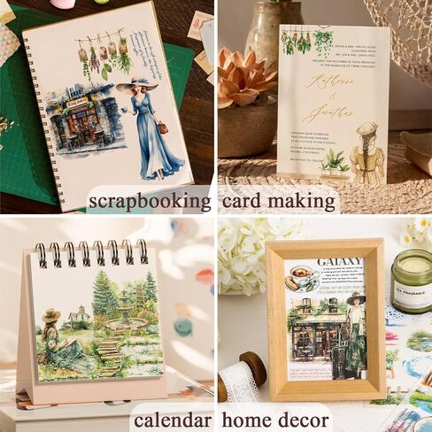 Scrapbook Stickers for Scrapbooking, Washi Stickers for Journaling, 20 Sheets Scrapbook Supplies, Featuring Nature, Cozy Cafés & Charming Houses for Junk Journals and Vintage Crafts. in Saudi Arabia