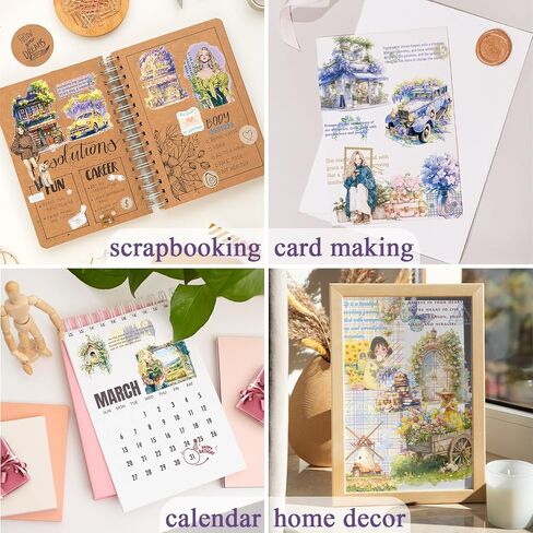 ملصقات سجل القصاصات لـ Scrapbooking ، ملصقات Washi لـ Journaling ، 20 SHOTS SCRAPBOOK Supplies ، تتميز بالطبيعة والمقاهي المريحة والمنازل الساحرة للمجلات غير المرغوب فيها والحرف القديمة. in Saudi Arabia