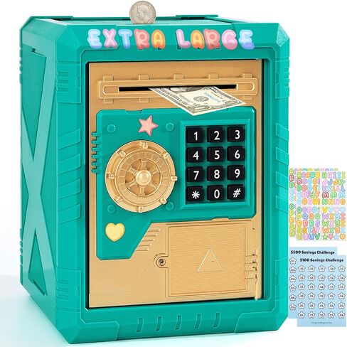 بنك كبير ATM Piggy Bank للأطفال الإلكترونية مع قفل كلمة المرور ، وصندوق Coin Safe للأولاد والبنات. in Kuwait