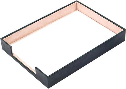 MOOGCO Leather Document Tray - Desk Organizer-Office Accessories - Desk Accessories-Office Supplies - Office Organizer - Office Gifts (BLACK) in Saudi Arabia