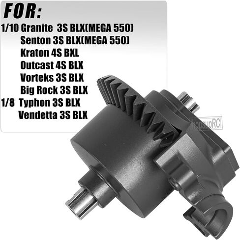 RC الأمامية والخلفية Diff Diff Boost Box ترقيات الأجزاء لـ 1/10 الجرانيت/الحارس/Vorteks/Big Rock 4x4 V3 3S BLX (Mega 550) ، 1/8 Typhon/Vendetta/Sercaction 4WD 3S BLX (Mega 550) .black (ARA210007) in Saudi Arabia