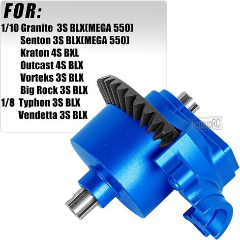 RC Front & Rear Metal Diff Boost Box Upgrades Parts for 1/10 Granite/Senton/Vorteks/Big Rock 4X4 V3 3S BLX (MEGA 550),1/8 Typhon/Vendetta/Infraction 4WD 3S BLX(MEGA 550).Black(ARA210007) in Saudi Arabia