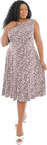 London Times Women's Fit Dress, Sleeveless Flare Midi in Saudi Arabia