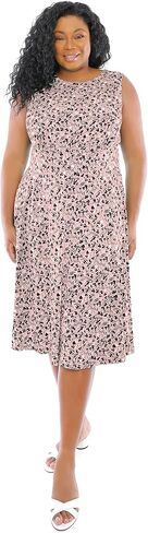 London Times Women's Fit Dress, Sleeveless Flare Midi in Saudi Arabia