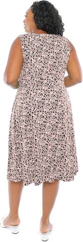 London Times Women's Fit Dress, Sleeveless Flare Midi in Saudi Arabia