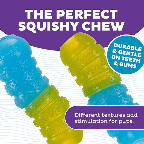 Outward Hound Gummiez Worm 2-in-1 Dental Dog Chew Toy and Dog Treat Stuffer Game, Cherry Scent, Multicolored in Saudi Arabia