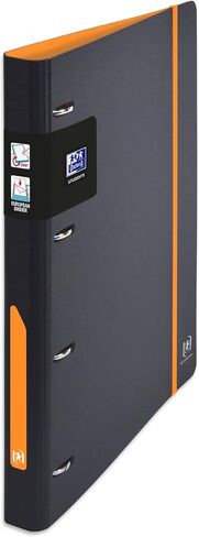 OXFORD Pack of 14 European Binder for Students A4 30 mm Spine 4 D Rings Expanded Polypropylene Cover Two-Tone Black/Orange in Saudi Arabia