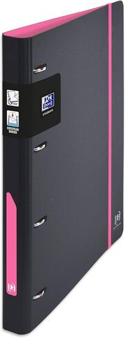 OXFORD Pack of 14 European Binder for Students A4 30 mm Spine 4 D Rings Expanded Polypropylene Cover Two-Tone Black/Orange in Saudi Arabia
