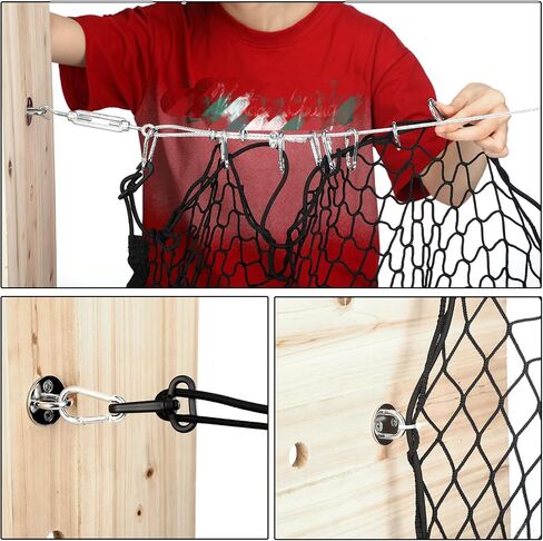 Batting Cage Netting Wire Tension Kit Cable Kit Batting Cage Suspension Kits Net Hanging Kits Ideal for Baseball and Softball Batting Cage Net Hitting Tunnels DIY Batting Cages Sized 55ft in Saudi Arabia