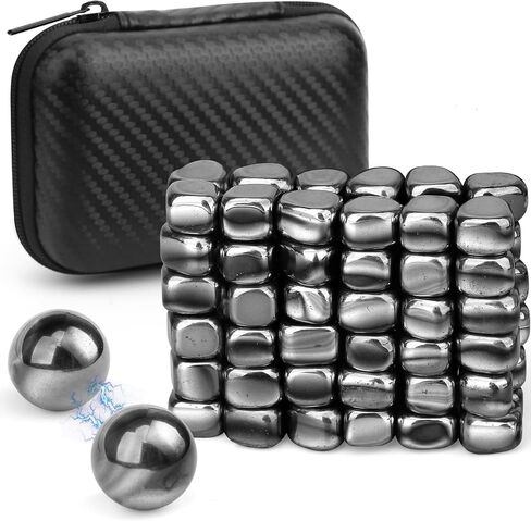Cool Fidget Magnet Ferrite Rock for Adults, Fidget Mangetic Stones with Fiber Case for Easy Carry, Magnetic with Two Magnet Balls for Office Desk Kitchen Decors, Magic Blocks for Researcher Teacher in Kuwait
