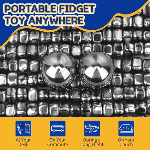 Cool Fidget Magnet Ferrite Rock for Adults, Fidget Mangetic Stones with Fiber Case for Easy Carry, Magnetic with Two Magnet Balls for Office Desk Kitchen Decors, Magic Blocks for Researcher Teacher in Kuwait