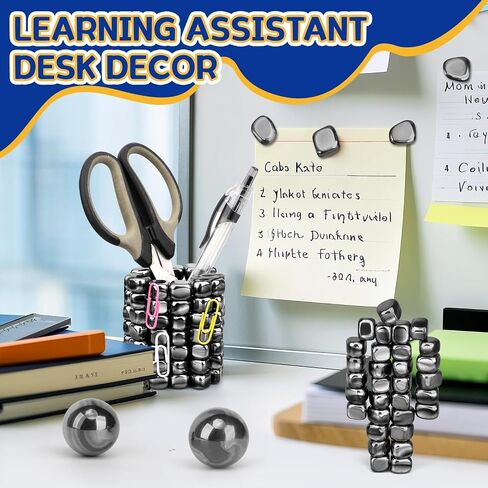 Cool Fidget Magnet Ferrite Rock for Adults, Fidget Mangetic Stones with Fiber Case for Easy Carry, Magnetic with Two Magnet Balls for Office Desk Kitchen Decors, Magic Blocks for Researcher Teacher in Kuwait