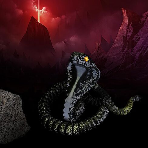 3D Printed Snake,23 Inch 3D Printed Animals,3D Printed Fidget Toys,Home Office Decor Executive Desk Crystal Cobra Toys Black Gold in Saudi Arabia