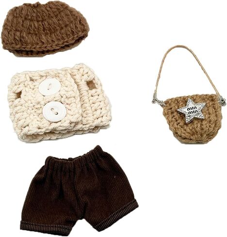 Doll Clothes Set & Outfit for Blind Box Dolls of 5.91-6.7inch (15-17cm) with Accessories Luxury Chic Stylish Adorable Cute Unique Style of Dolls Clothes for Dress up 5 Pieces (No Doll) (D) in Saudi Arabia