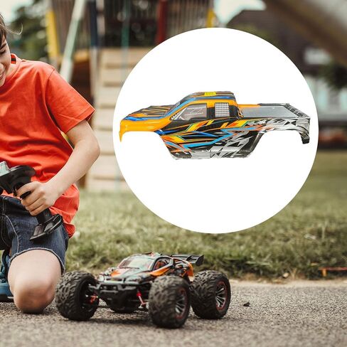 1/10 RC Car Body Shell Frame High Performance Lightweight Model Easily Install Accessory Replacement for 2996A RC Vehicle Toy, Orange in Saudi Arabia