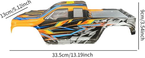 1/10 RC Car Body Shell Frame High Performance Lightweight Model Easily Install Accessory Replacement for 2996A RC Vehicle Toy, Orange in Saudi Arabia