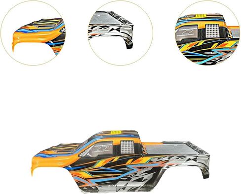 1/10 RC Car Body Shell Frame High Performance Lightweight Model Easily Install Accessory Replacement for 2996A RC Vehicle Toy, Orange in Saudi Arabia