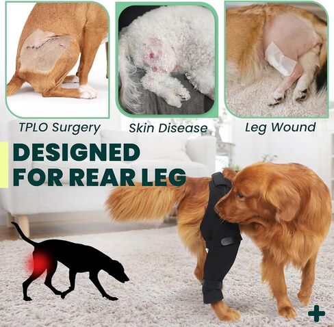 Dog Rear Leg Recovery Sleeve for TPLO to Stop Licking, Wound Surgical Cover After ACL Surgery, Leg Wrap for Back Hip, Thigh, Knee, Dog Cone Collar Alternative (Left Leg, L) in Saudi Arabia