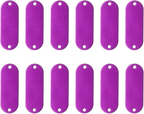 uxcell 12Pcs Aluminum Engraving Blanks Tags, Metal Blank Tags Stamping Oval with 2 Holes Blank Bulk Dog Tag for DIY Personalized Pet Tag Number Tag, Black in Saudi Arabia