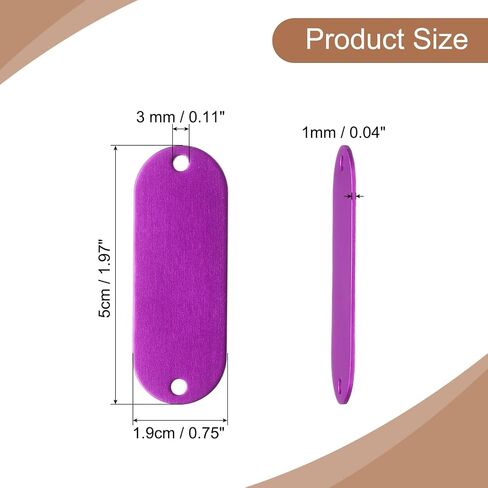 uxcell 12Pcs Aluminum Engraving Blanks Tags, Metal Blank Tags Stamping Oval with 2 Holes Blank Bulk Dog Tag for DIY Personalized Pet Tag Number Tag, Black in Saudi Arabia