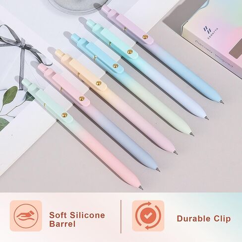 أقلام الهلام Itawixs ، 6 PCS 0.5mm Quick Dry Black Beens Point Point Prope Smooth Arts ، Gut Office School Supplies for Women in Kuwait