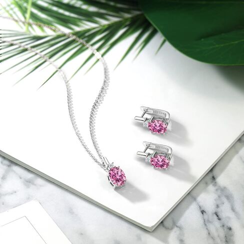 Gem Stone King 925 Sterling Silver London Blue Topaz and White Topaz Pendant and Earrings Jewelry Set For Women (6.84 Cttw, with 18 Inch Silver Chain) in Saudi Arabia