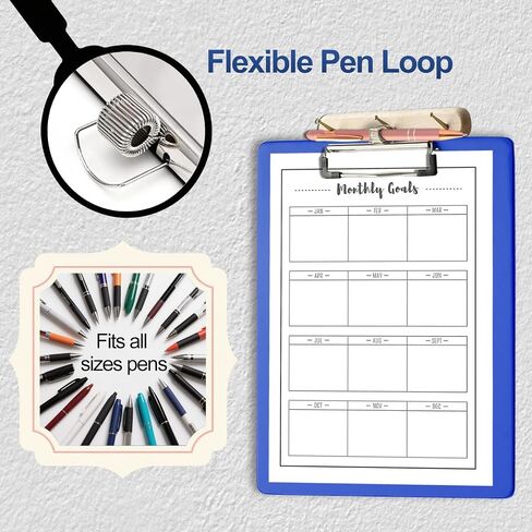 XUCHUN ClipBoards 8.5x11,Plastic Clip Boards with Pen Holder Nursing Clipboard, Low-Profile Clip & Retractable Hanging Hook, Letter/A4 Size for Office, School, Teacher, Women, Kids,6 Pack in Saudi Arabia