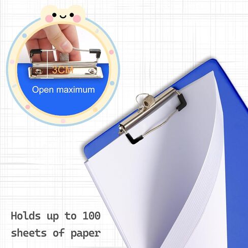 XUCHUN ClipBoards 8.5x11,Plastic Clip Boards with Pen Holder Nursing Clipboard, Low-Profile Clip & Retractable Hanging Hook, Letter/A4 Size for Office, School, Teacher, Women, Kids,6 Pack in Saudi Arabia