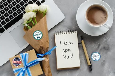 48Pcs Funny Father's Day Gift Stickers Happy Father's Day Gift Labels Father Day Seal Label Sticker Gifts Wrapping Labels Round Self-Adhesive Tie Best Dad Thank You Gifts Sticker for DIY in Kuwait