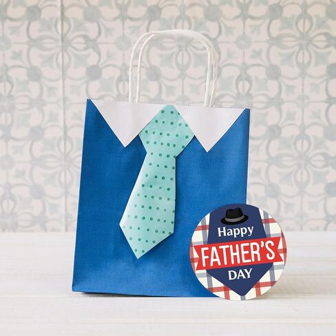 48Pcs Funny Father's Day Gift Stickers Happy Father's Day Gift Labels Father Day Seal Label Sticker Gifts Wrapping Labels Round Self-Adhesive Tie Best Dad Thank You Gifts Sticker for DIY in Kuwait