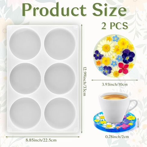Christmas Ornaments Resin Molds, 4 PCS Christmas Resin Molds Silicone, White Round Molds for Epoxy Resins, Circle Silicone Mold for DIY Crafts Jewelry Keychain Xmas Gift Making Home Decoration, 4 Size in Saudi Arabia