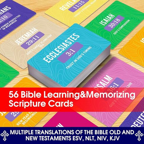 بطاقات فلاش آية ذاكرة الكتاب المقدس ، بطاقات الكتاب المقدس الأسبوعية ، العهد القديم والجديد متعدد النقل in Kuwait