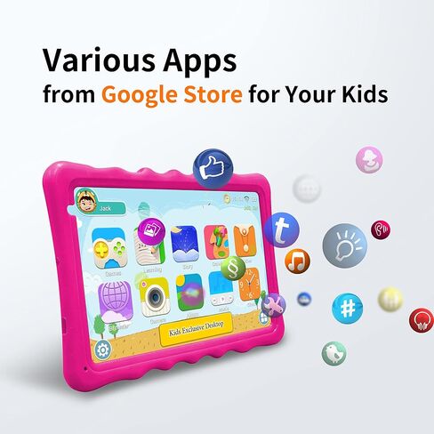 BYYBUO Android 13 Kid Tablets with case, Android 10 inch Tablets, Tablet with 4GB RAM & 32GB ROM,1280 * 800 IPS, Tablet for Kids 3-7 in Saudi Arabia