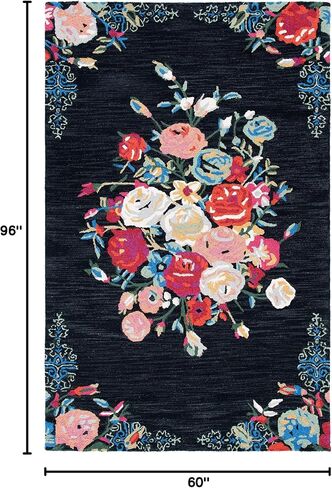 SAFAVIEH Blossom Collection Runner Rug - 2'3" x 8', Pink & Ivory, Handmade Wool, Ideal for High Traffic Areas in Living Room, Bedroom (BLM575U) in Saudi Arabia