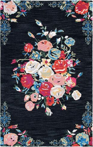 SAFAVIEH Blossom Collection Runner Rug - 2'3" x 8', Pink & Ivory, Handmade Wool, Ideal for High Traffic Areas in Living Room, Bedroom (BLM575U) in Saudi Arabia