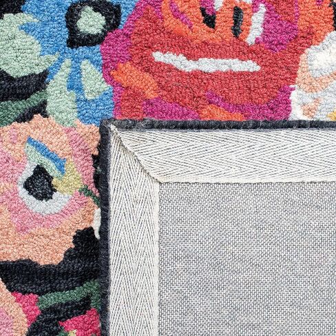 SAFAVIEH Blossom Collection Runner Rug - 2'3" x 8', Pink & Ivory, Handmade Wool, Ideal for High Traffic Areas in Living Room, Bedroom (BLM575U) in Saudi Arabia