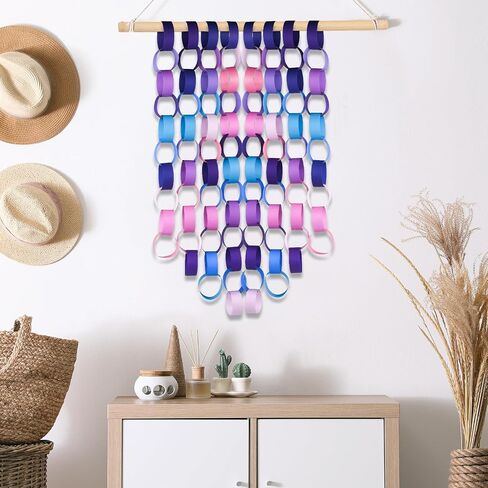 CHRORINE 600Pcs Colorful Paper Chains Strips for Birthday Party Decorations DIY Crafts Supplies (Blue, 1 x 7.08 inches) in Kuwait