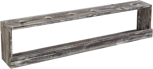 MyGift Wall Mounted Vintage Wood Ping Pong Paddle Table Tennis Racket Display Rack Holder with Ball Holder Storage Shelf in Kuwait